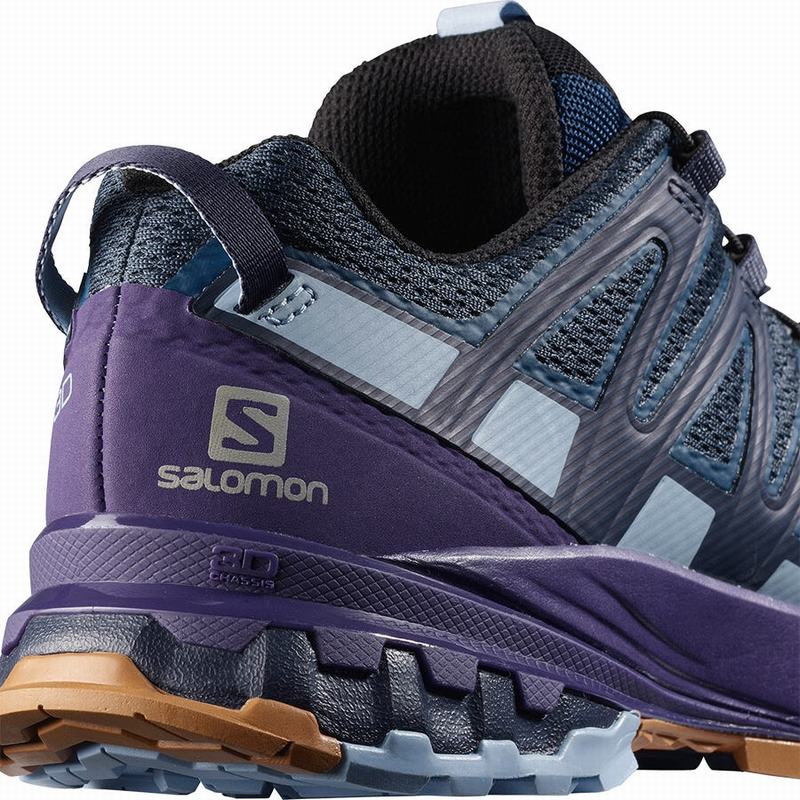 Women's Salomon XA PRO 3D V8 Trail Running Shoes Navy / Purple Indigo | 8793YKCHO