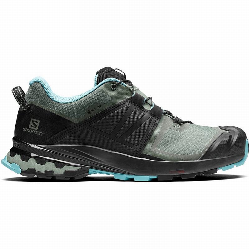 Women's Salomon XA WILD GORE-TEX Trail Running Shoes Green / Black | 3871ZQPGM