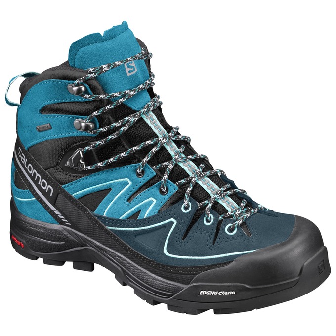 Women\'s Salomon X ALP MID LTR GTX W Hiking Boots Turquoise / Black | KBRACP-541