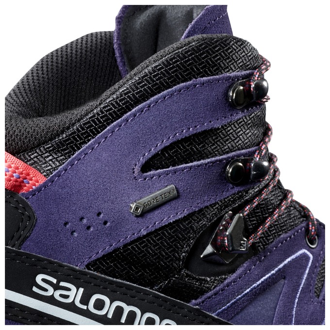 Women's Salomon X ALP MID LTR GTX W Hiking Boots Black / Purple | UEMJBI-367