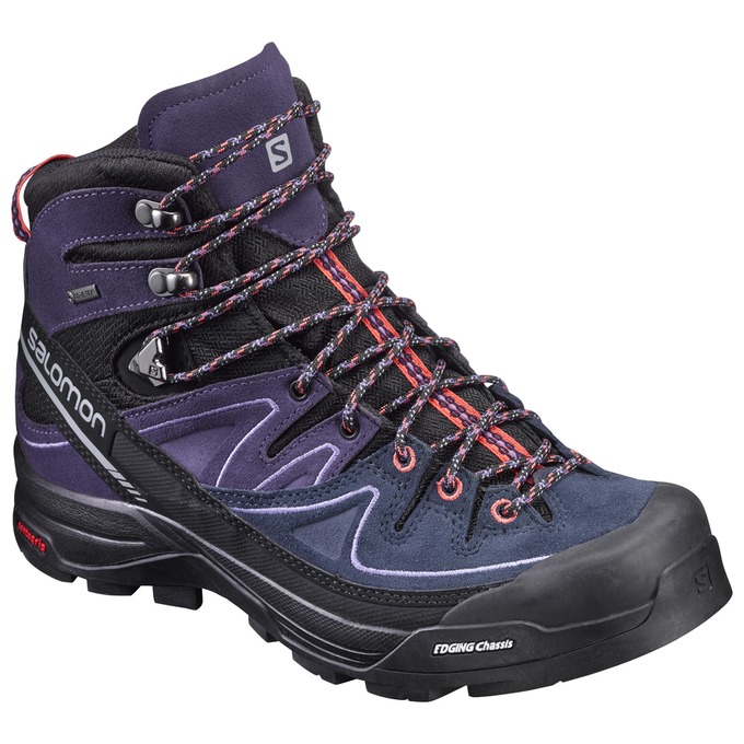 Women\'s Salomon X ALP MID LTR GTX W Hiking Boots Black / Purple | UEMJBI-367