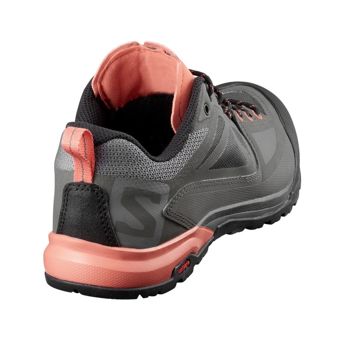 Women's Salomon X ALP SPRY W Hiking Boots Dark Grey / Coral | AMOGKZ-753