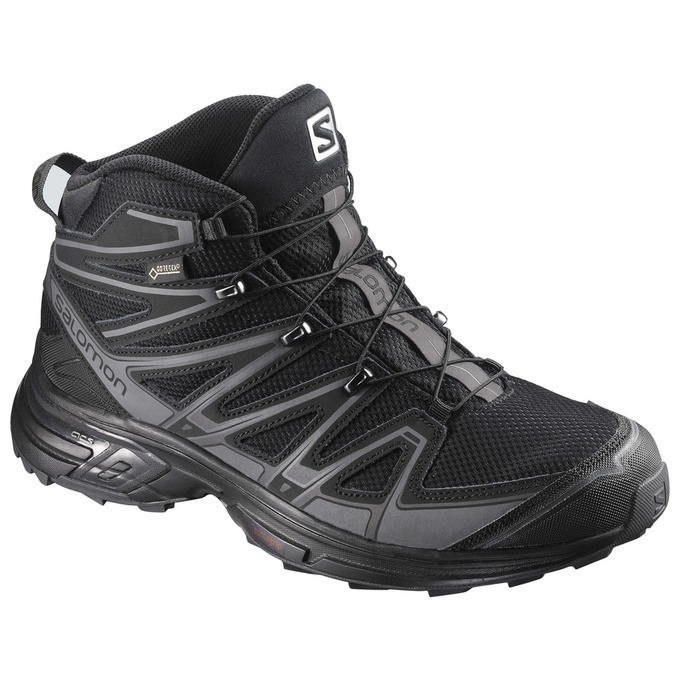 Women\'s Salomon X-CHASE MID GTX W Hiking Shoes Black | XLWIKN-903