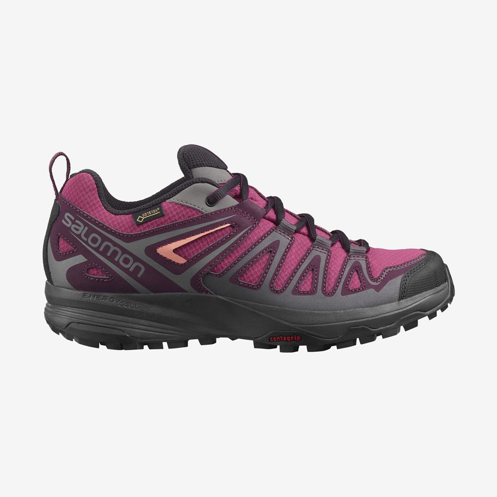 Women\'s Salomon X CREST GORE-TEX Hiking Shoes Purple | HTBKFL-340