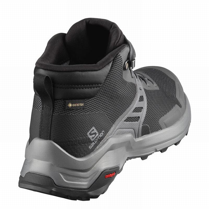 Women's Salomon X RAISE MID GORE-TEX Hiking Shoes Dark Blue / Black | MSIBCY-351