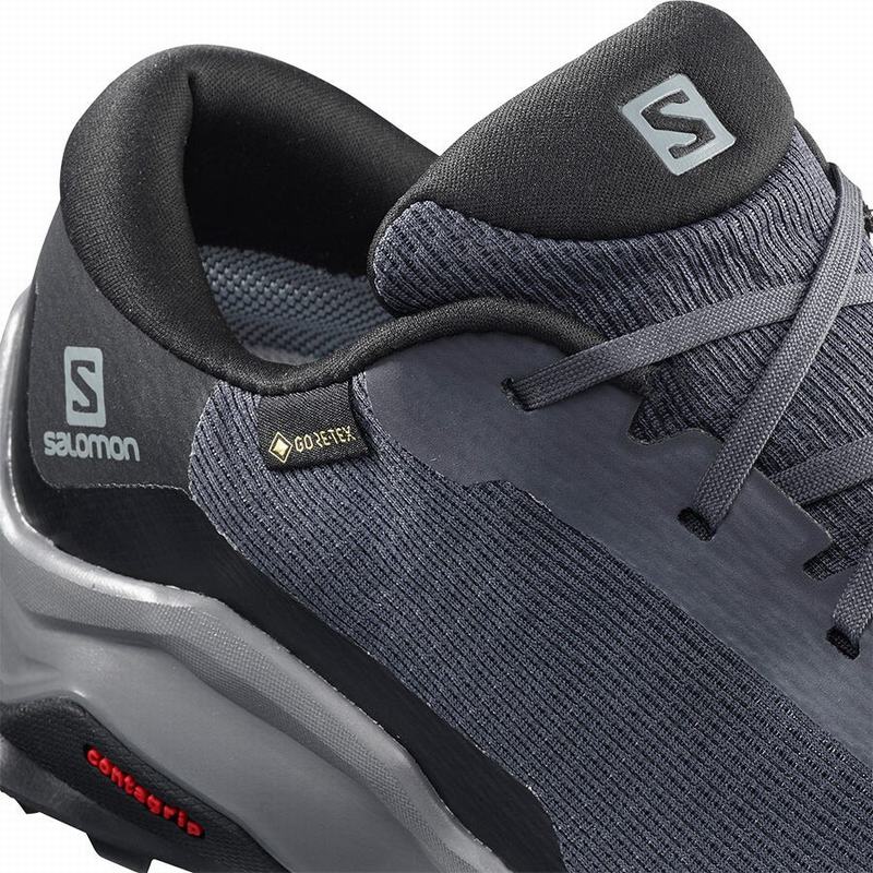 Women's Salomon X REVEAL GORE-TEX Hiking Shoes Dark Blue / Black | FZWVIR-685