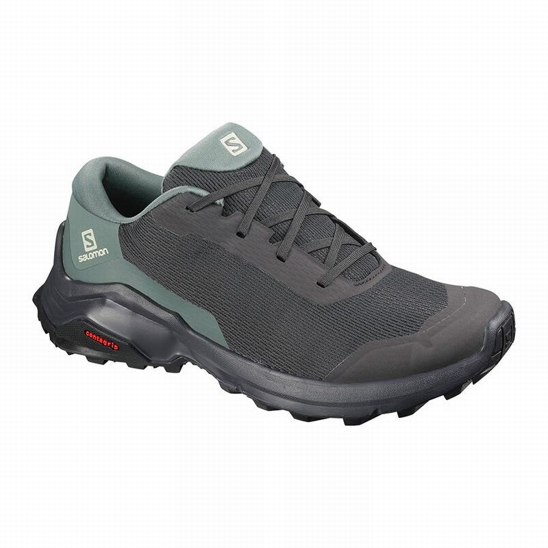 Women\'s Salomon X REVEAL Hiking Shoes Dark Grey / Green | APFLRU-234