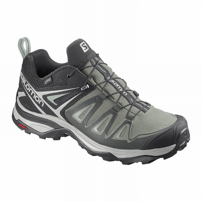 Women\'s Salomon X ULTRA 3 GORE-TEX Hiking Shoes Light Turquoise / Grey | BRFPGX-508