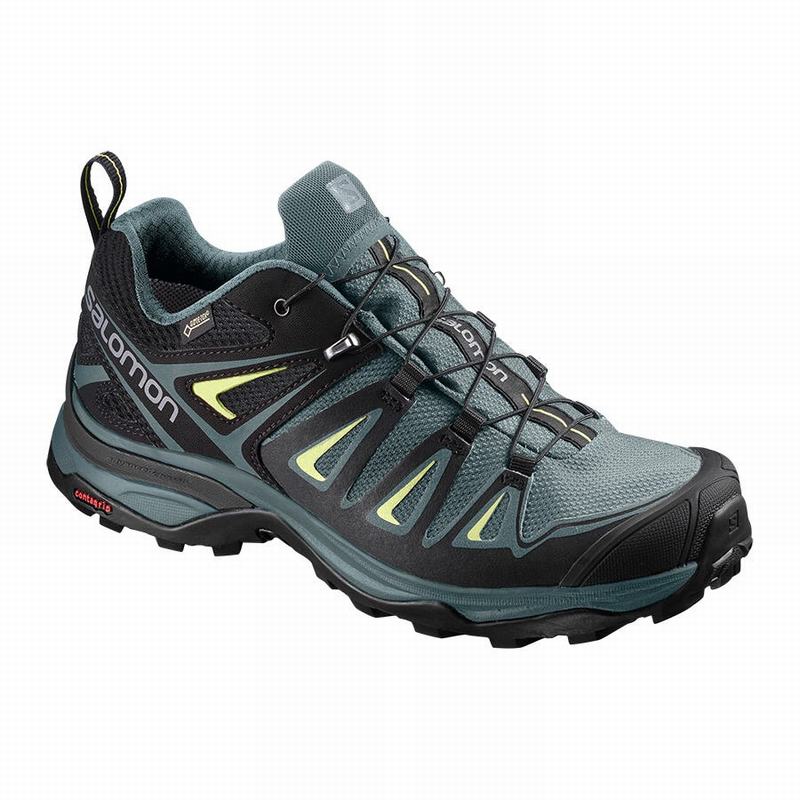 Women\'s Salomon X ULTRA 3 GORE-TEX Hiking Shoes Green / Black | HIBPRQ-076