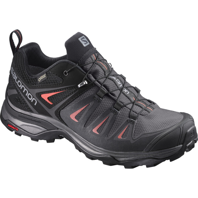 Women\'s Salomon X ULTRA 3 GTX W Hiking Shoes Black | NTDZWJ-596