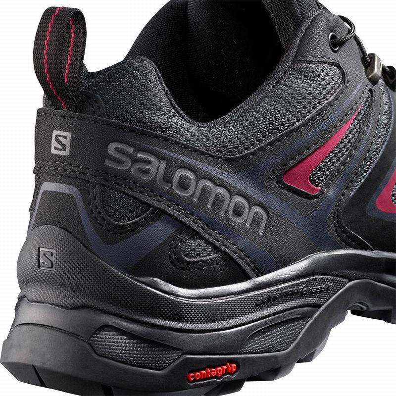 Women's Salomon X ULTRA 3 Hiking Shoes Deep Grey / Black | PYKXQS-728