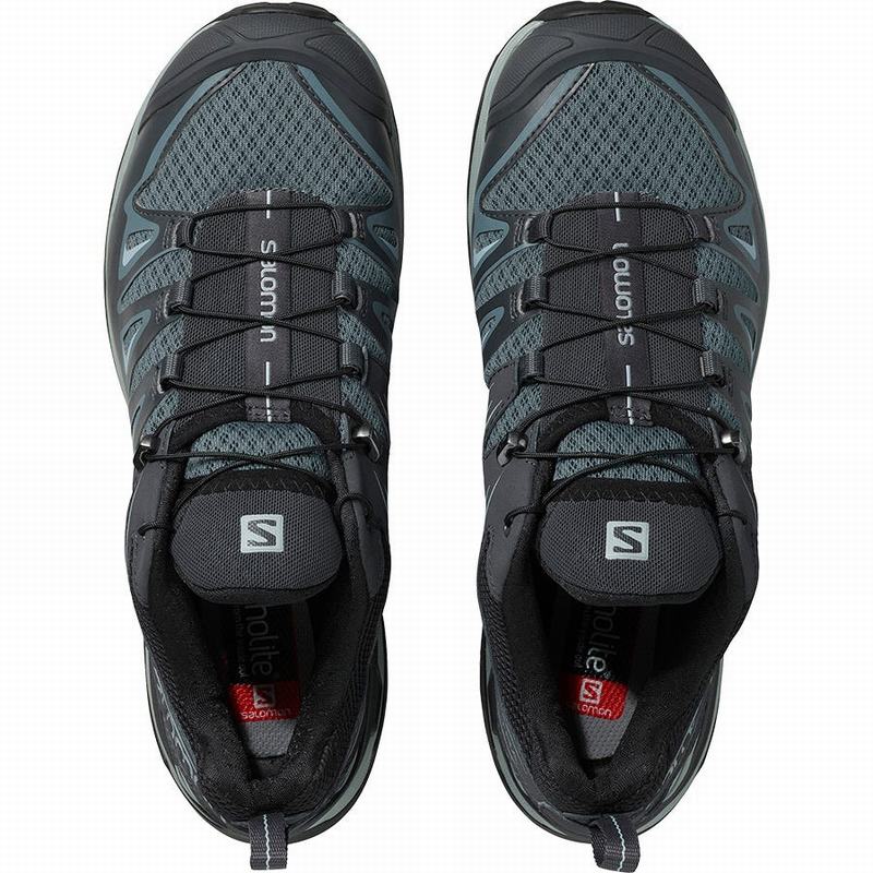 Women's Salomon X ULTRA 3 Hiking Shoes Dark Blue / Black | XKTVOI-359
