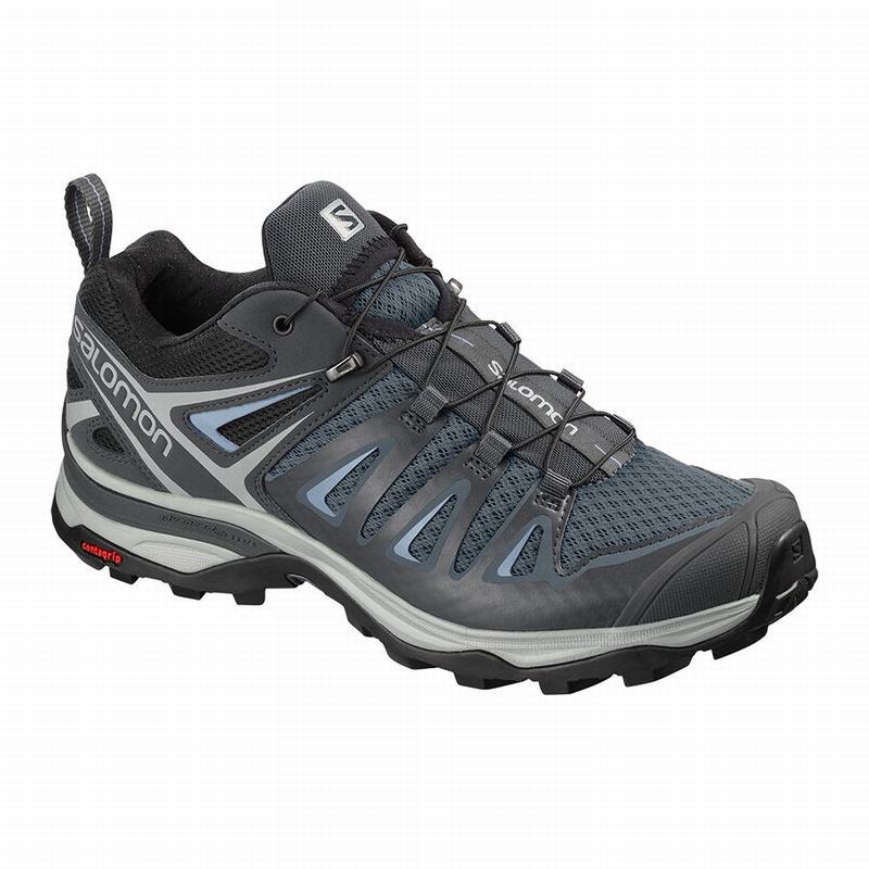 Women\'s Salomon X ULTRA 3 Hiking Shoes Dark Blue / Black | XKTVOI-359