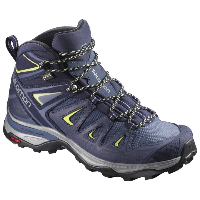 Women\'s Salomon X ULTRA 3 MID GTX W Hiking Shoes Deep Blue | CXVBAR-439
