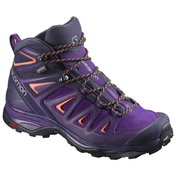 Women\'s Salomon X ULTRA 3 MID GTX W Hiking Shoes Purple | DEVSLJ-409