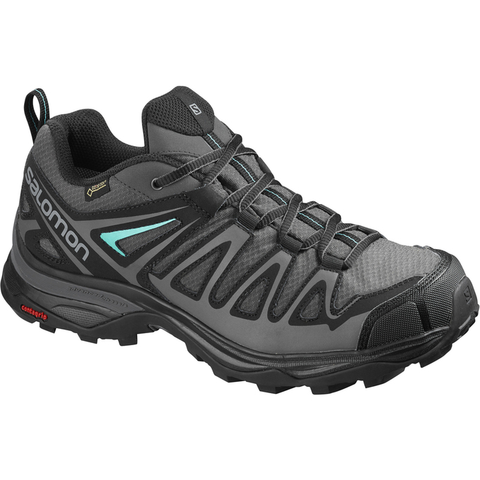 Women\'s Salomon X ULTRA 3 PRIME GTX W Hiking Shoes Silver / Black | MRZGAI-031