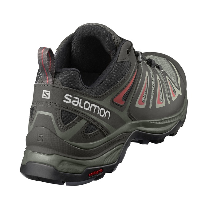 Women's Salomon X ULTRA 3 W Hiking Shoes Black / Olive | QLREXU-534