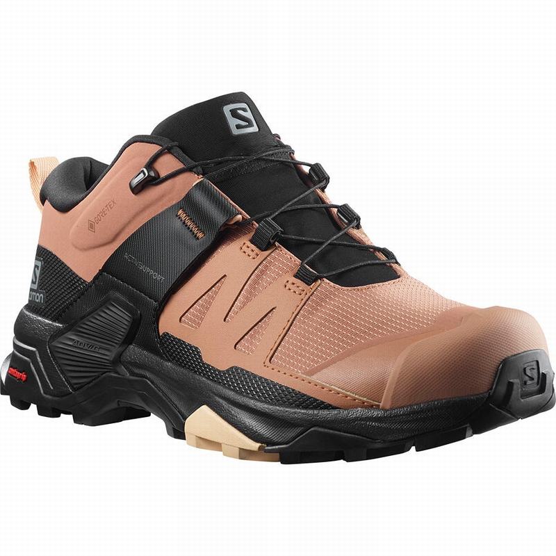 Women's Salomon X ULTRA 4 GORE-TEX Hiking Shoes Black / Cream | PHLBFA-810