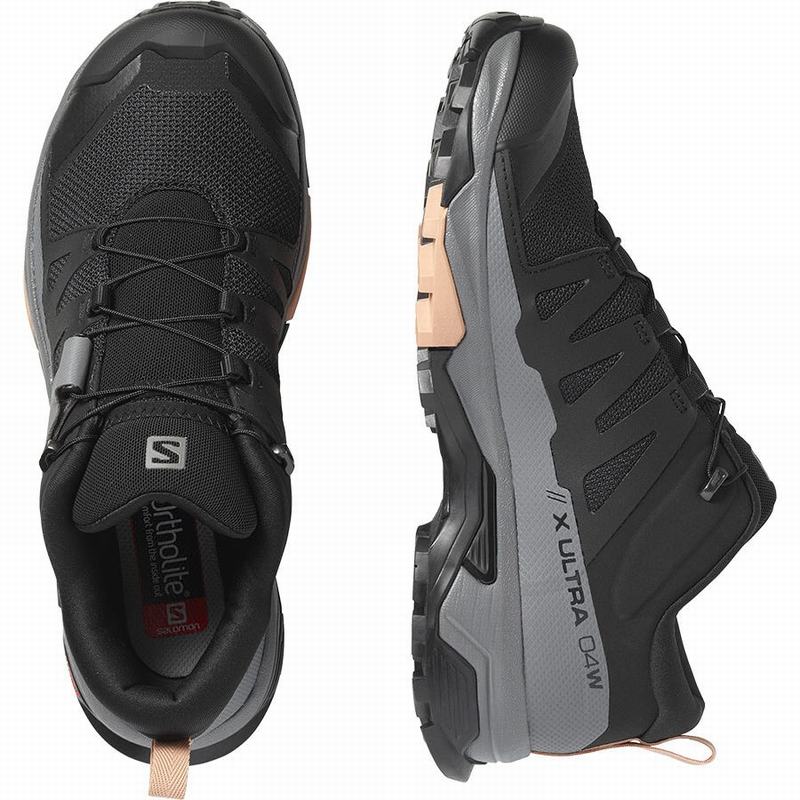 Women's Salomon X ULTRA 4 Hiking Shoes Black | ZAHKLR-012