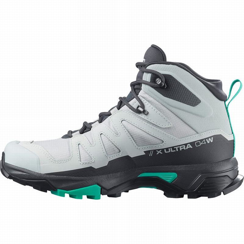 Women's Salomon X ULTRA 4 MID GORE-TEX Hiking Boots Grey / Mint | YCLFTJ-914