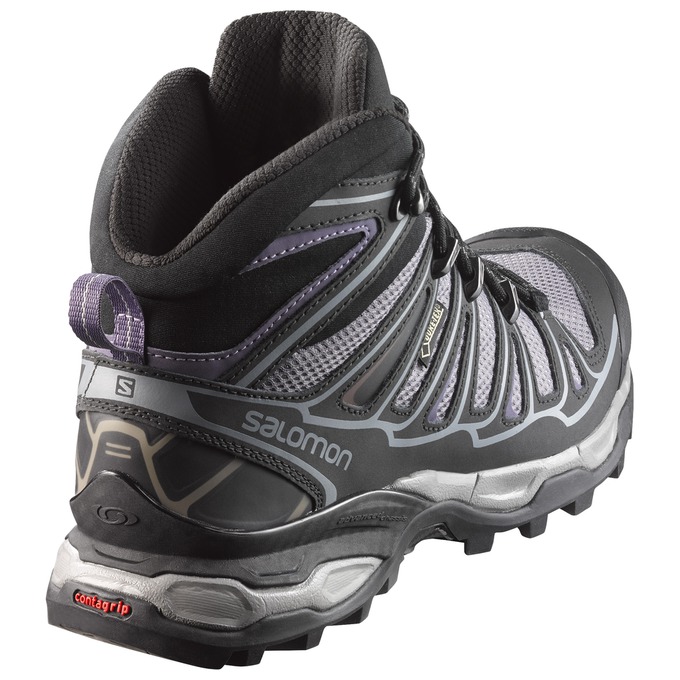 Women's Salomon X ULTRA MID 2 W SPIKES GTX Winter Boots Silver / Black | 9205TPWNY