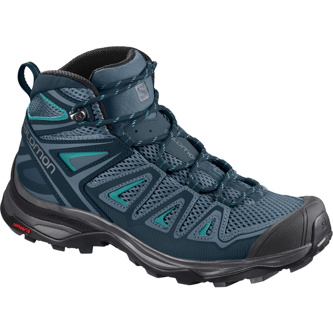 Women\'s Salomon X ULTRA MID 3 AERO W Hiking Shoes Navy / Black | DUZVHF-140