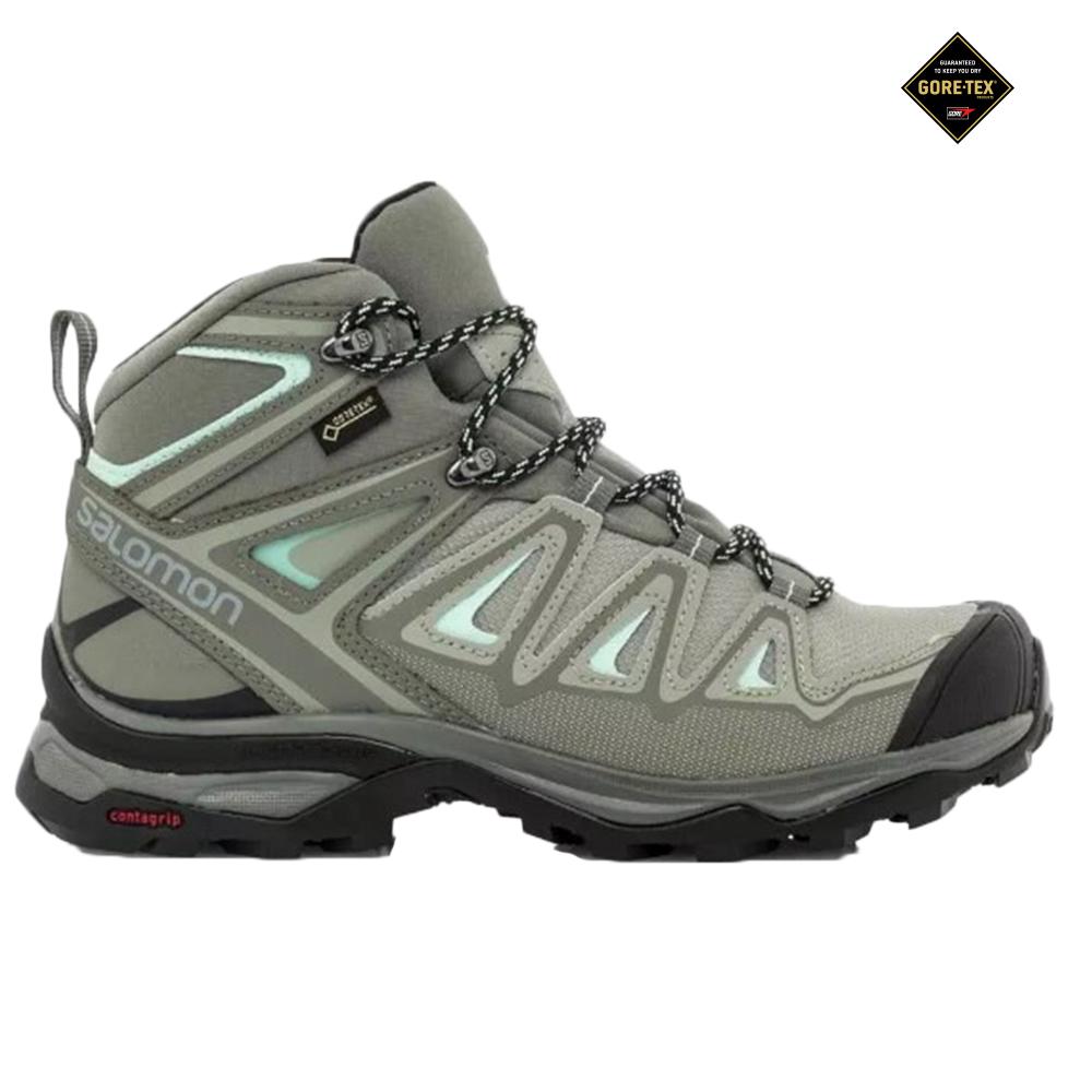 Women\'s Salomon X ULTRA MID 3 GTX W Hiking Boots Grey | SREDMF-715