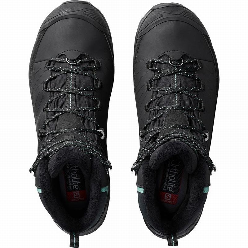 Women's Salomon X ULTRA MID CS WP W Winter Boots Black | 4063MBPCK