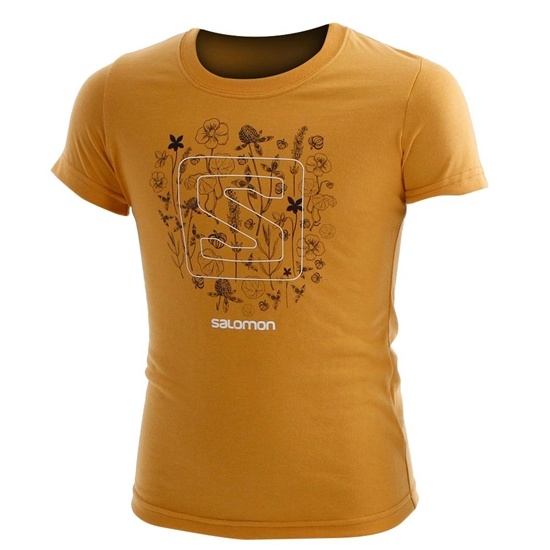 Kids' Salomon POPPY SS G T Shirts Yellow | OTYSHA-047