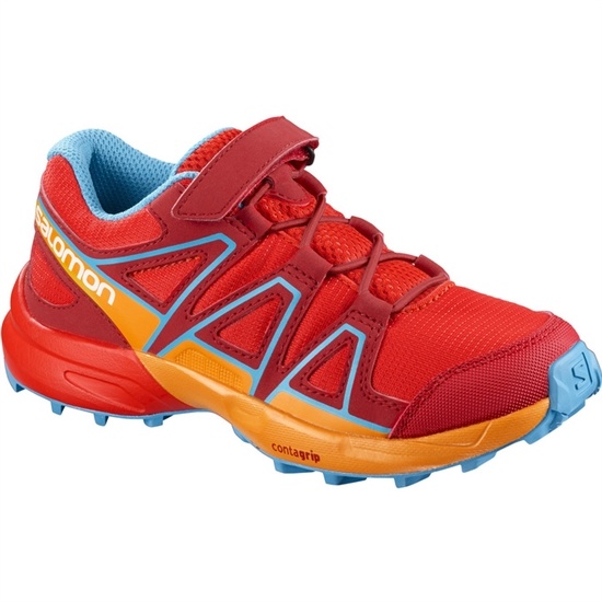 Kids' Salomon SPEEDCROSS BUNGEE K Trail Running Shoes Red / Orange | ZKTLVN-381