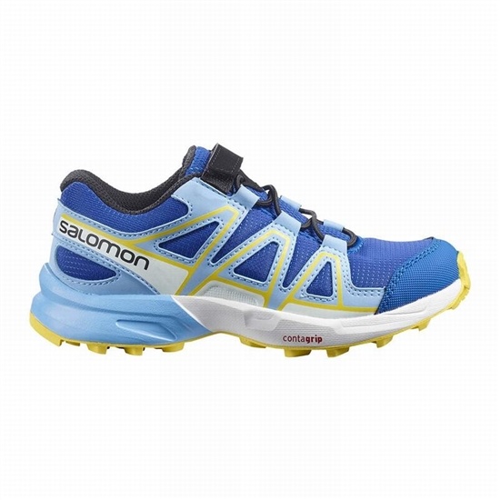Kids' Salomon SPEEDCROSS Trail Running Shoes Blue / Lemon | CUFWPX-827