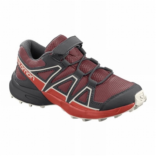 Kids' Salomon SPEEDCROSS Trail Running Shoes Red / Pink | EXNCMV-362