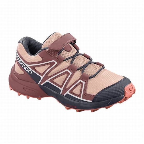 Kids' Salomon SPEEDCROSS Trail Running Shoes Burgundy / Coral | KCWTZS-673