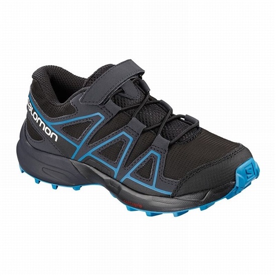 Kids' Salomon SPEEDCROSS Trail Running Shoes Black / Deep Grey | TOHUYL-376