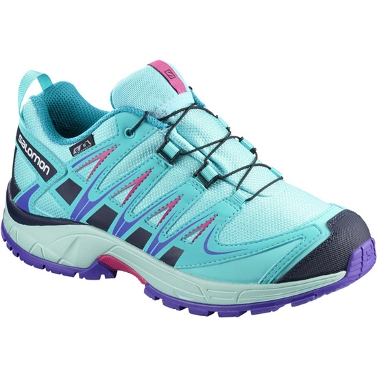Kids' Salomon XA PRO 3D CSWP K Trail Running Shoes Turquoise | FHPTWI-163