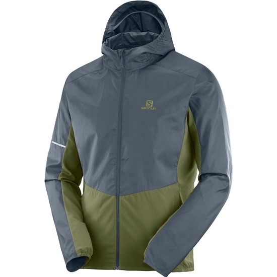 Men's Salomon AGILE FZ M Jackets Olive | DVNSIC-286