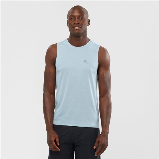 Men's Salomon AGILE M Tank Ashley Blue | MLRFTS-215