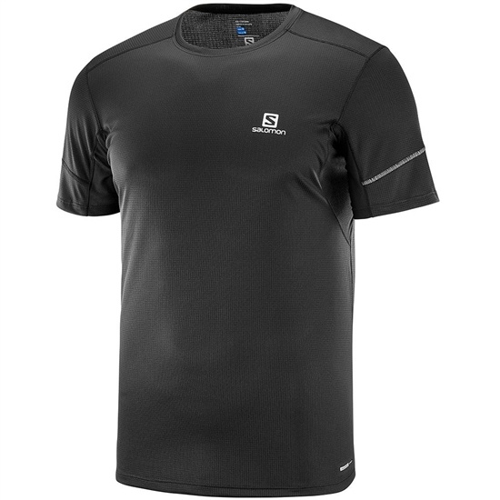 Men's Salomon AGILE SS M T Shirts Black | GLKAEU-280
