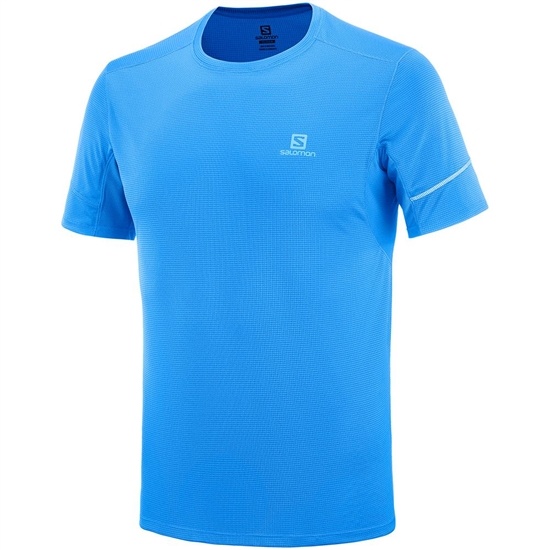 Men's Salomon AGILE SS M T Shirts Indigo | TCLBIW-697