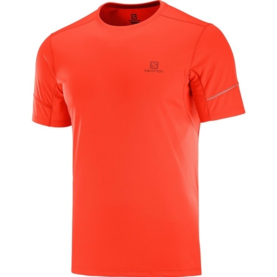 Men's Salomon AGILE SS M T Shirts Orangered | QRDKAG-407