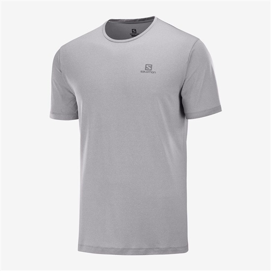 Men's Salomon AGILE TRAINING Tops Grey | GCKUVS-916