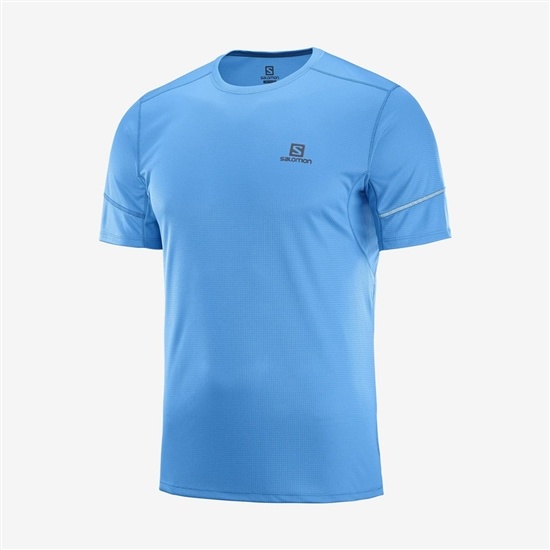 Men's Salomon AGILE Tops Blue | MQSNWL-326