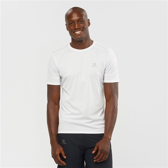 Men's Salomon AGILE Tops White | SPAOFX-749