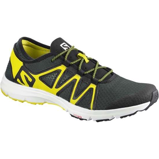 Men's Salomon CROSSAMPHIBIAN SWIFT Water Shoes Black / Yellow | WPDKTC-182