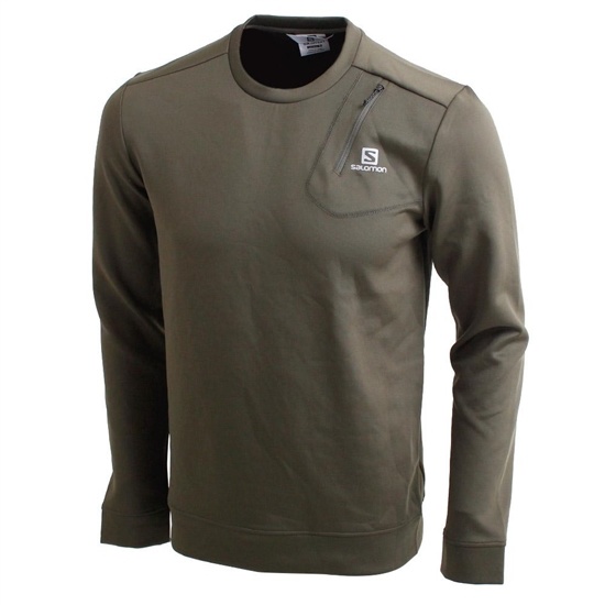 Men's Salomon ECHO M Pullover Olive | CSKIAM-865