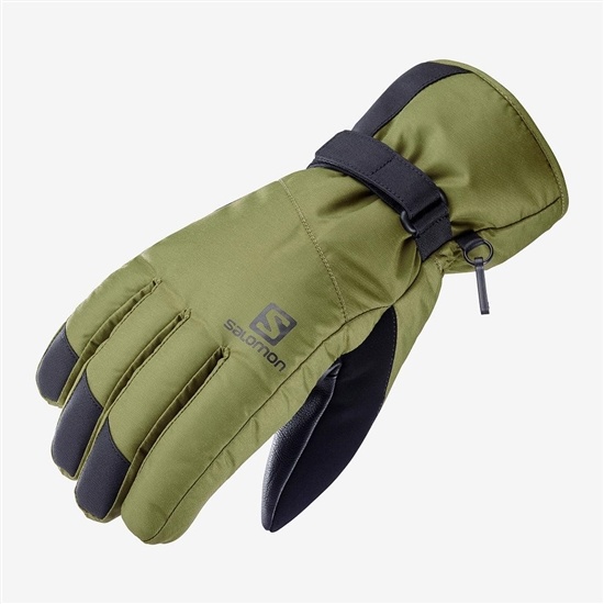 Men's Salomon FORCE DRY M Gloves Green | LGFXNW-518