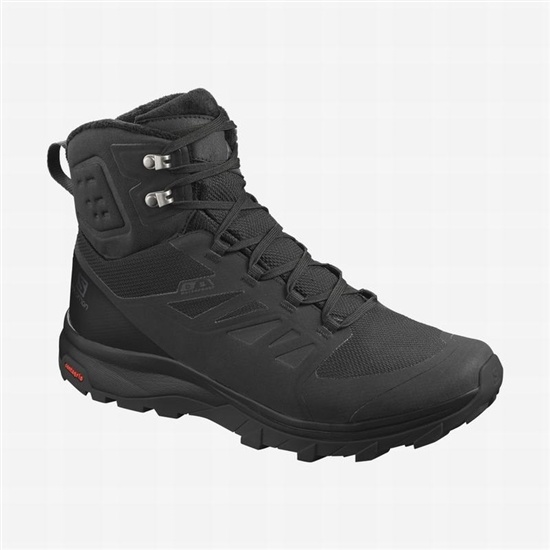 Men's Salomon OUTBLAST TS CSWP Winter Boots Black | KNCVBD-472