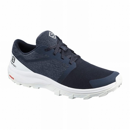 Men's Salomon OUTBOUND Hiking Shoes Navy / White | BIEZGJ-570