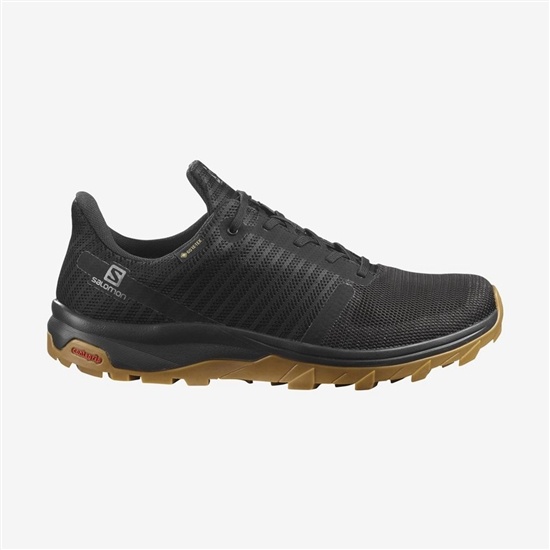 Men's Salomon OUTBOUND PRISM GTX Hiking Shoes Black | ZRGHUS-270