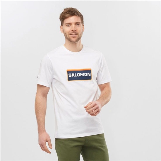 Men's Salomon OUTLIFE GRAPHIC HERITAGE SS M Short Sleeve T Shirts White | FGWKEP-514